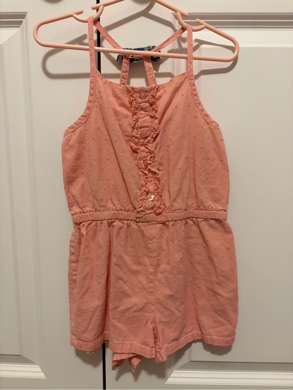 Tommy Bahama Peach Halter Romper with Ruffle Trim